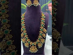 Load and play video in Gallery viewer, Beautiful long haram with green beads and stone