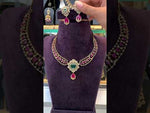 Load and play video in Gallery viewer, Beautiful short necklace with ruby and green combination
