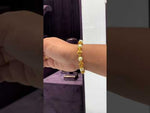 Load and play video in Gallery viewer, Beautiful handmade kada bracelet with gold balls and pearls
