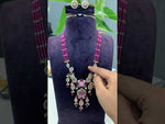 Load and play video in Gallery viewer, Beautiful beads haram with moissanite stones pendant
