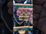 Load and play video in Gallery viewer, Beautiful double step jumkhas with guttapusalu hangings
