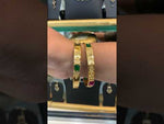 Load and play video in Gallery viewer, Beautiful gold finishing bangles with ruby and green stone
