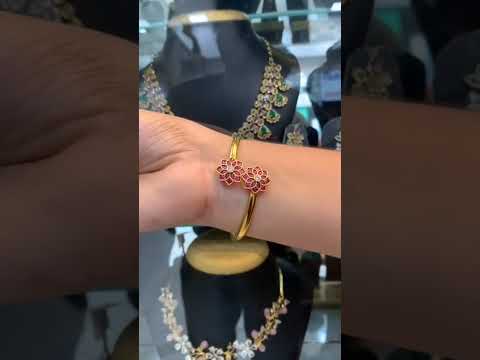 Beautiful kada bangle with pink stone