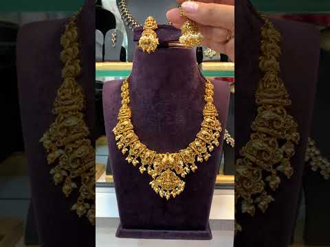 Beautiful short necklace with nakshi polish and elephant designed