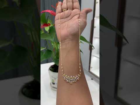 Beautiful chandraharam chain with diamond finishing stone pendant