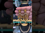 Load and play video in Gallery viewer, Beautiful earrings with gold finishing mam guttapusalu hangings
