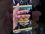 Load and play video in Gallery viewer, Beautiful double step jumkhas with green stone
