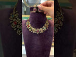 Load and play video in Gallery viewer, Beautiful navaratna short necklace with Victorian polish

