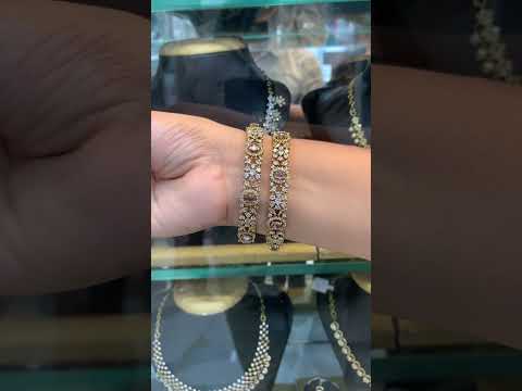 Beautiful gj polish bangles with purple stone