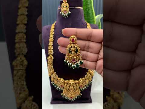 Traditional long haram with nakshi polish and venkateswara swamy motive