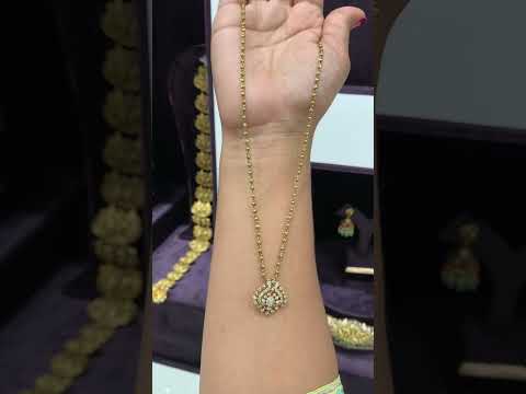 Beautiful chandraharam chain with gold finishing