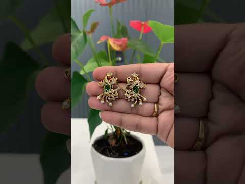 Beautiful earrings with peacock design