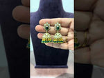 Load and play video in Gallery viewer, Beautiful short jumkhas with green stone
