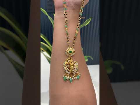 Traditional black beads chain with two layer and krishna pendant