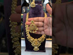 Load and play video in Gallery viewer, Traditional long haram with nakshi polish and Laxmi Devi motive pendant

