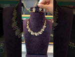 Load and play video in Gallery viewer, Beautiful short party wear necklace with green and pink stone
