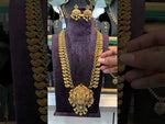 Load and play video in Gallery viewer, Traditional long nakshi haram with green and pink stone
