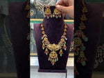 Load and play video in Gallery viewer, Beautiful short necklace with green and pink stones
