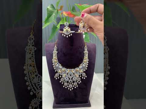 Beautiful gj polish short necklace with purple stone