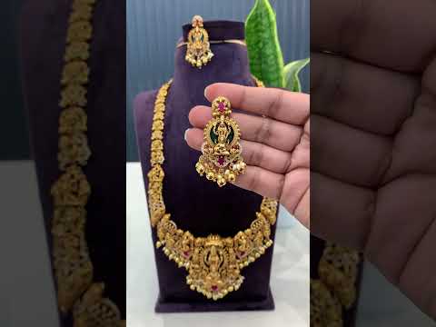 Traditional long haram with nakshi polish and venkateswara swamy motive