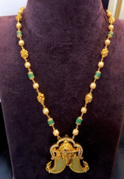 Beads chain with traditional locket with ganesh motive