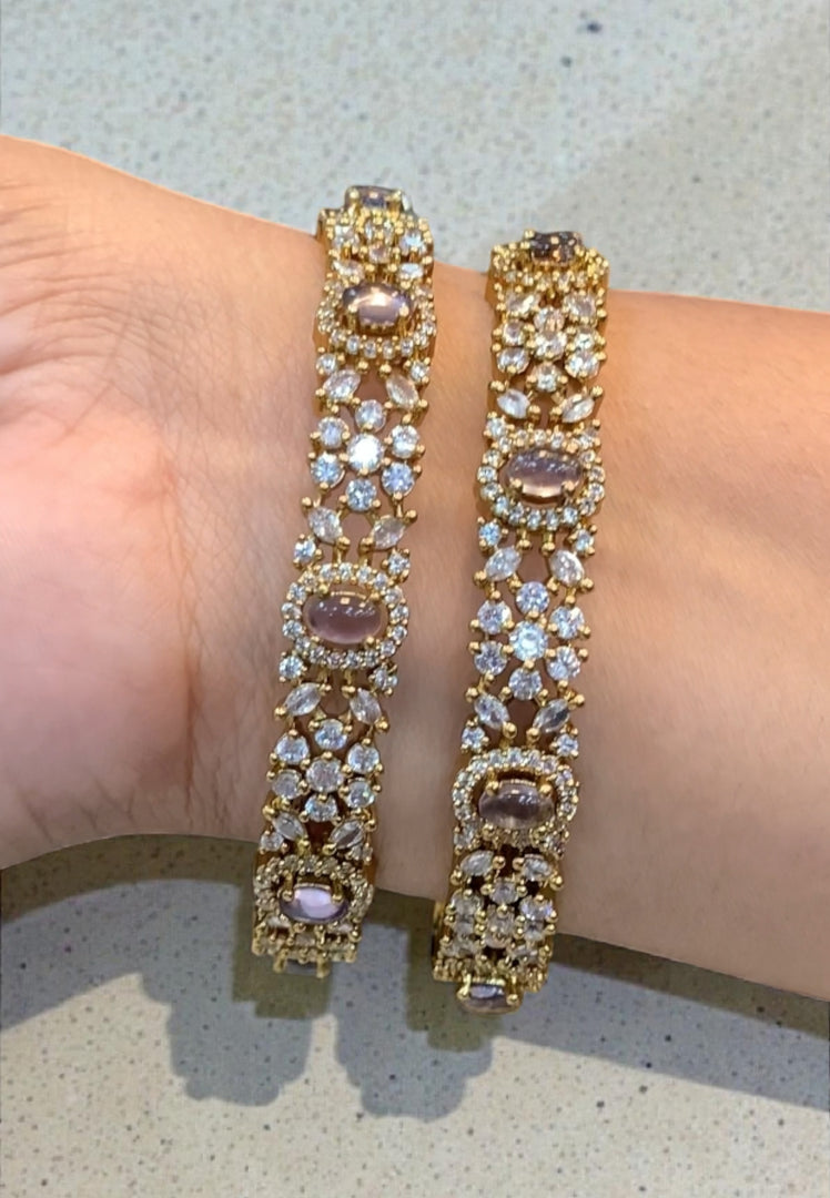 Beautiful gj polish bangles with purple stone