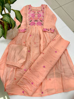 Load image into Gallery viewer, A line mul chenderi 3-piece sets allover embroidery work with cotton linning