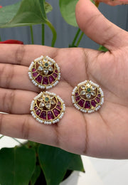 Beautiful hair accessories with chandbali design and jadav kundan stone