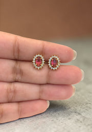 Beautiful studs with pink stone