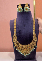 Load image into Gallery viewer, Traditional long haram with green beads and without god Motive