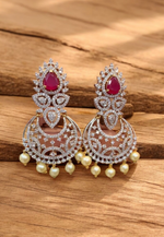 Load image into Gallery viewer, Stunning GJ polish earrings with red colour stone -perfect for any occasion

