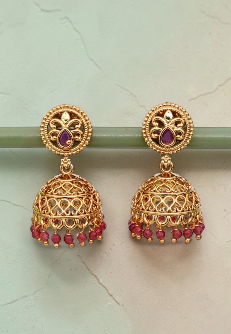 Beautiful jumkhas with red stone