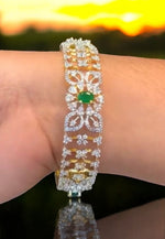 Load image into Gallery viewer, Beautiful Gj polish bangle with green stone -perfect for any occasion
