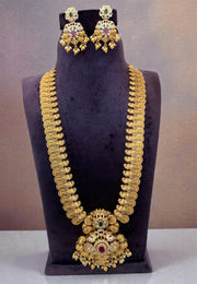 Traditional long haram with green and pink stone