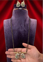 Load image into Gallery viewer, Beautiful two layer black beads chain with stunning pendant
