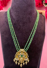 Load image into Gallery viewer, Beautiful beads maala with green stone and Victorian polish pendant
