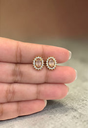 Beautiful studs with pink stone