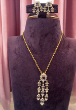 Load image into Gallery viewer, Simple party wear set with purple colour stones
