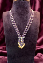 Load image into Gallery viewer, Beautiful short pearls chain with purple Beads
