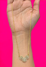 Beautiful short chain with uncut stone pendant and 18 inch length
