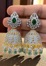 Beautifull gj polish jumkhas with green stone