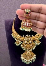 Load image into Gallery viewer, Beautiful 3 in 1 necklace with green stone