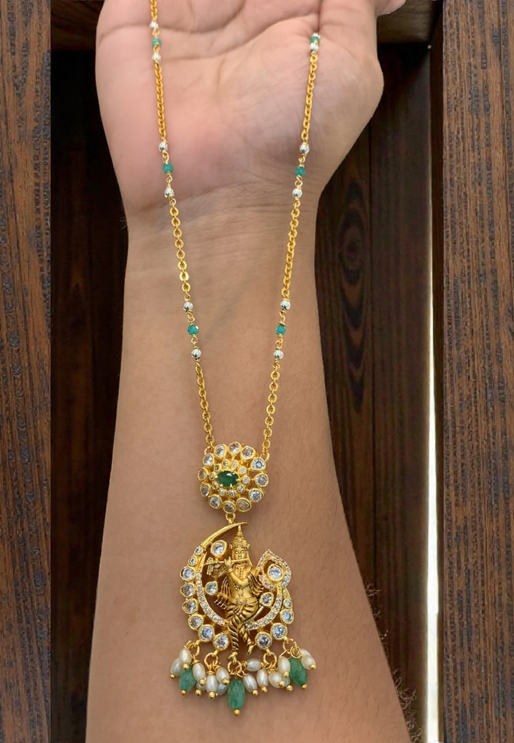 Beautiful chandraharam chain with krishna pendant