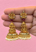 Load image into Gallery viewer, Beautiful nakshi jumkhas with Laxmi Devi motive
