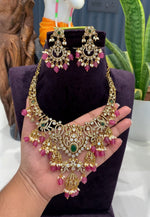 Load image into Gallery viewer, Beautiful victorian polish short necklace with ruby stones