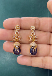 Beautiful zircon earrings with various colours