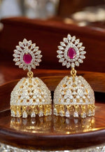 Load image into Gallery viewer, Beautiful Gj polish jumkhas with pink stone -perfect for any occasion
