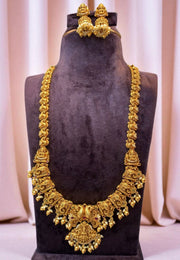 Traditional nakshi long haram with Laxmi Devi motive