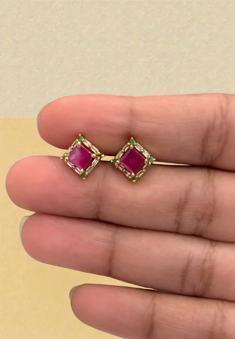 Beautiful studs with pink stone