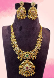 Traditional mini haram with green and pink stone